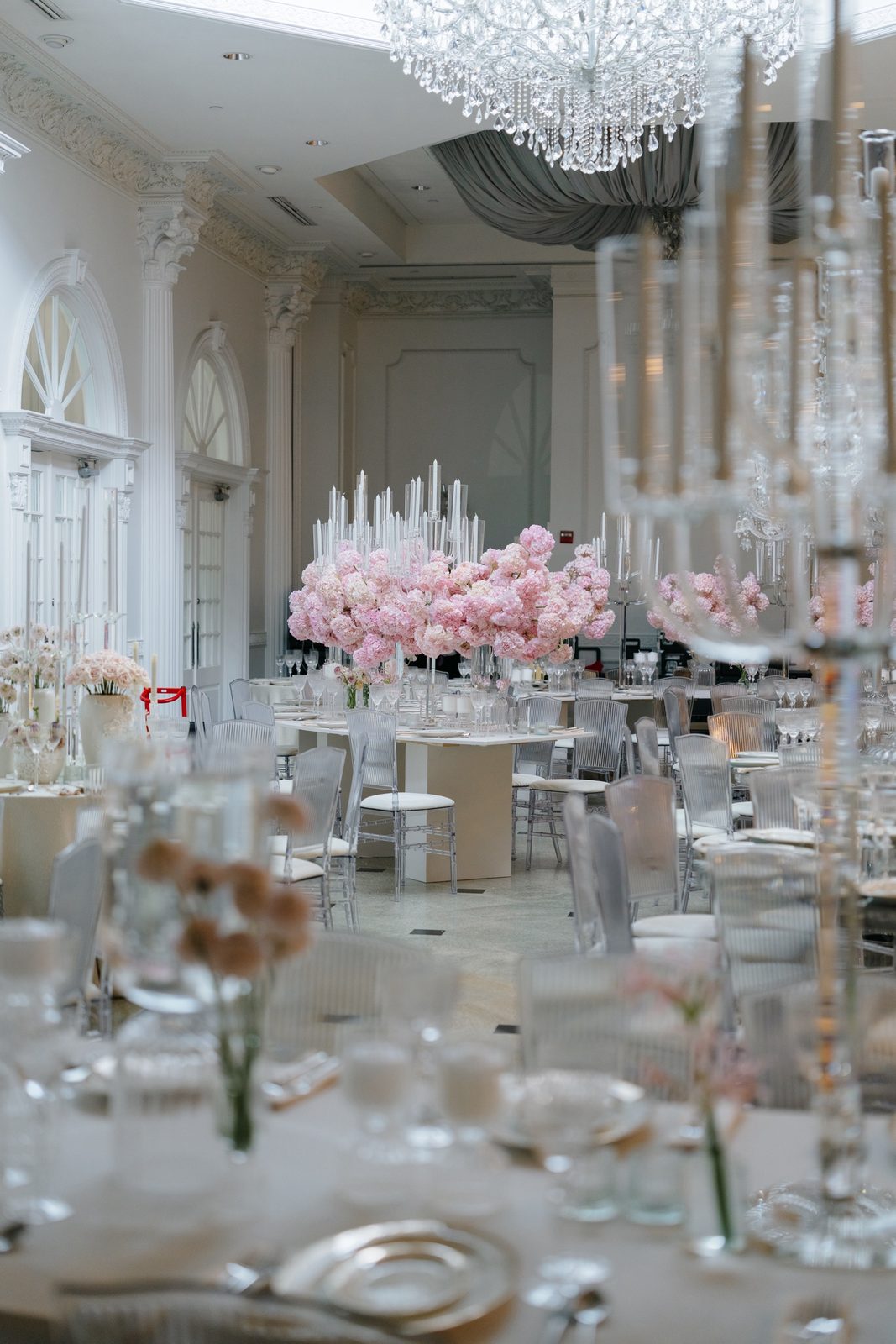The reception tables before guests arrived