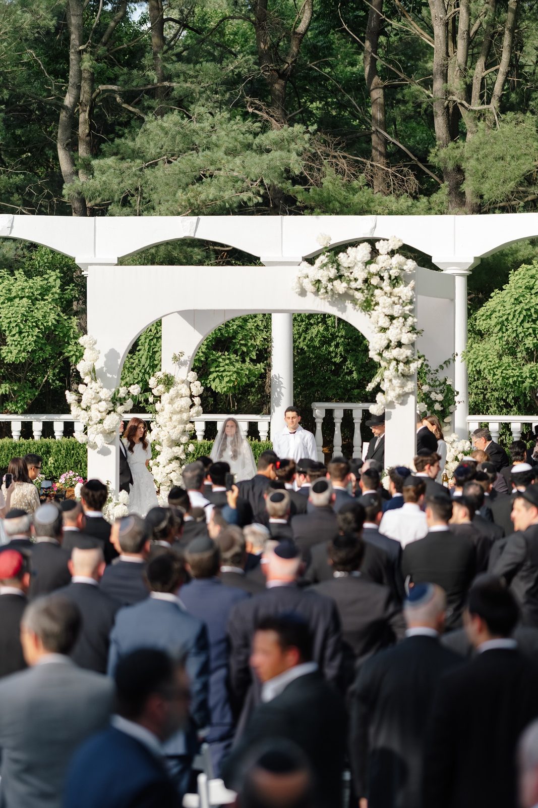 The garden ceremony seen from among the guests