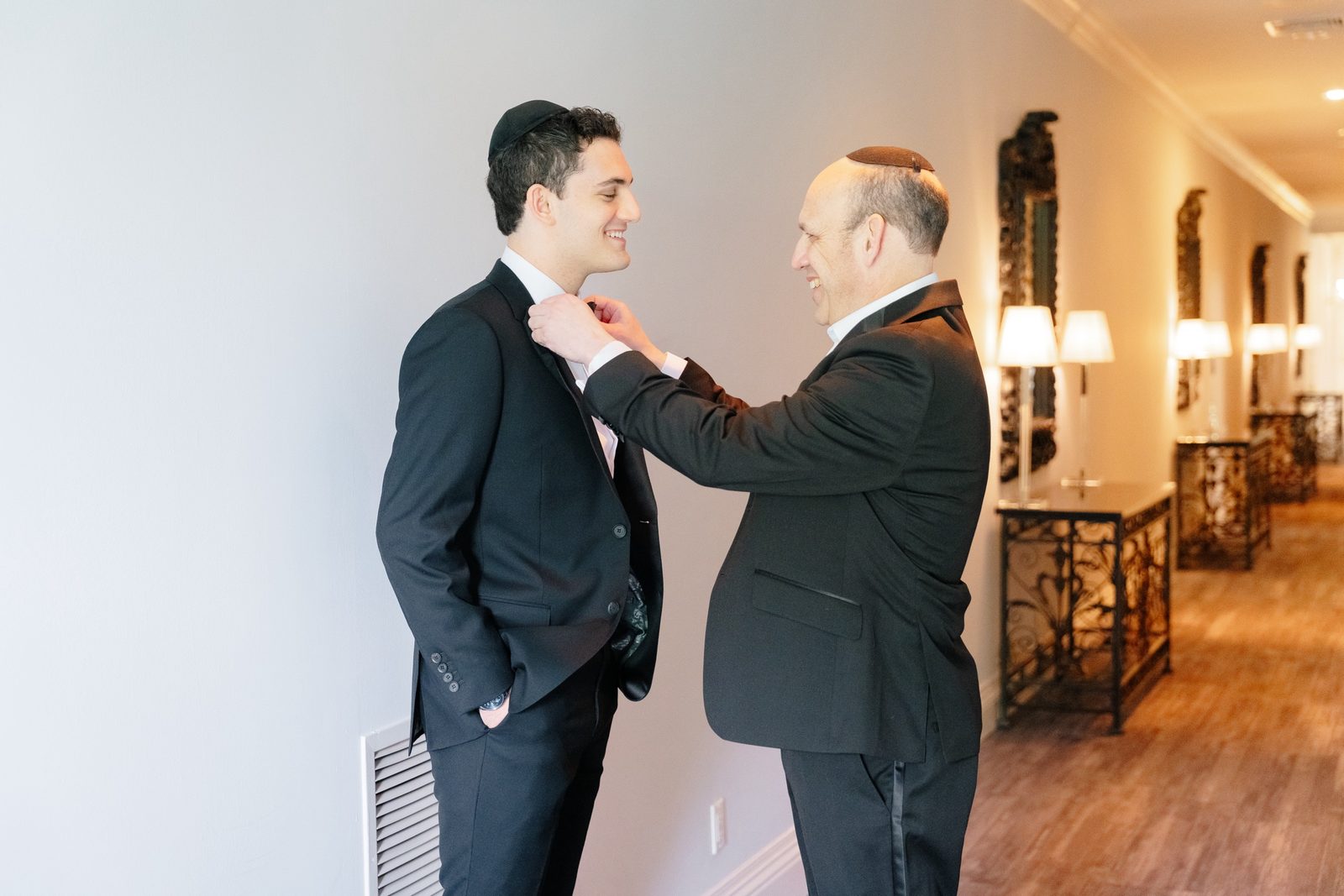 Ezra with his father before the ceremony