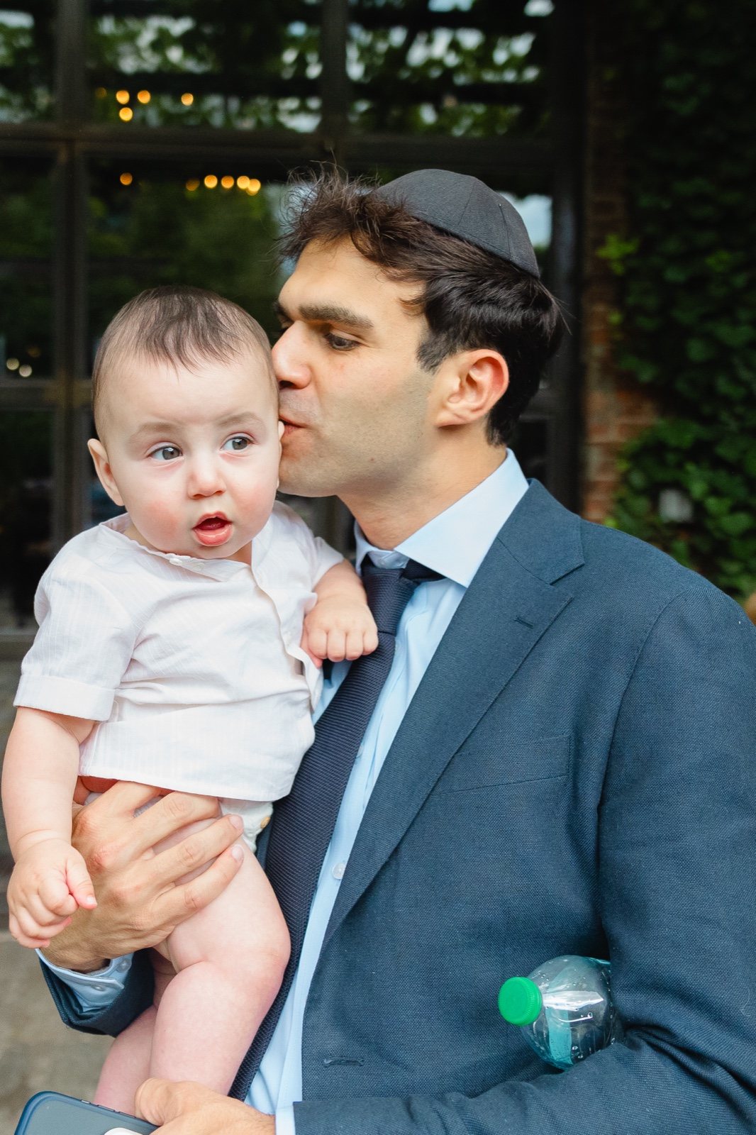 Adam with the baby