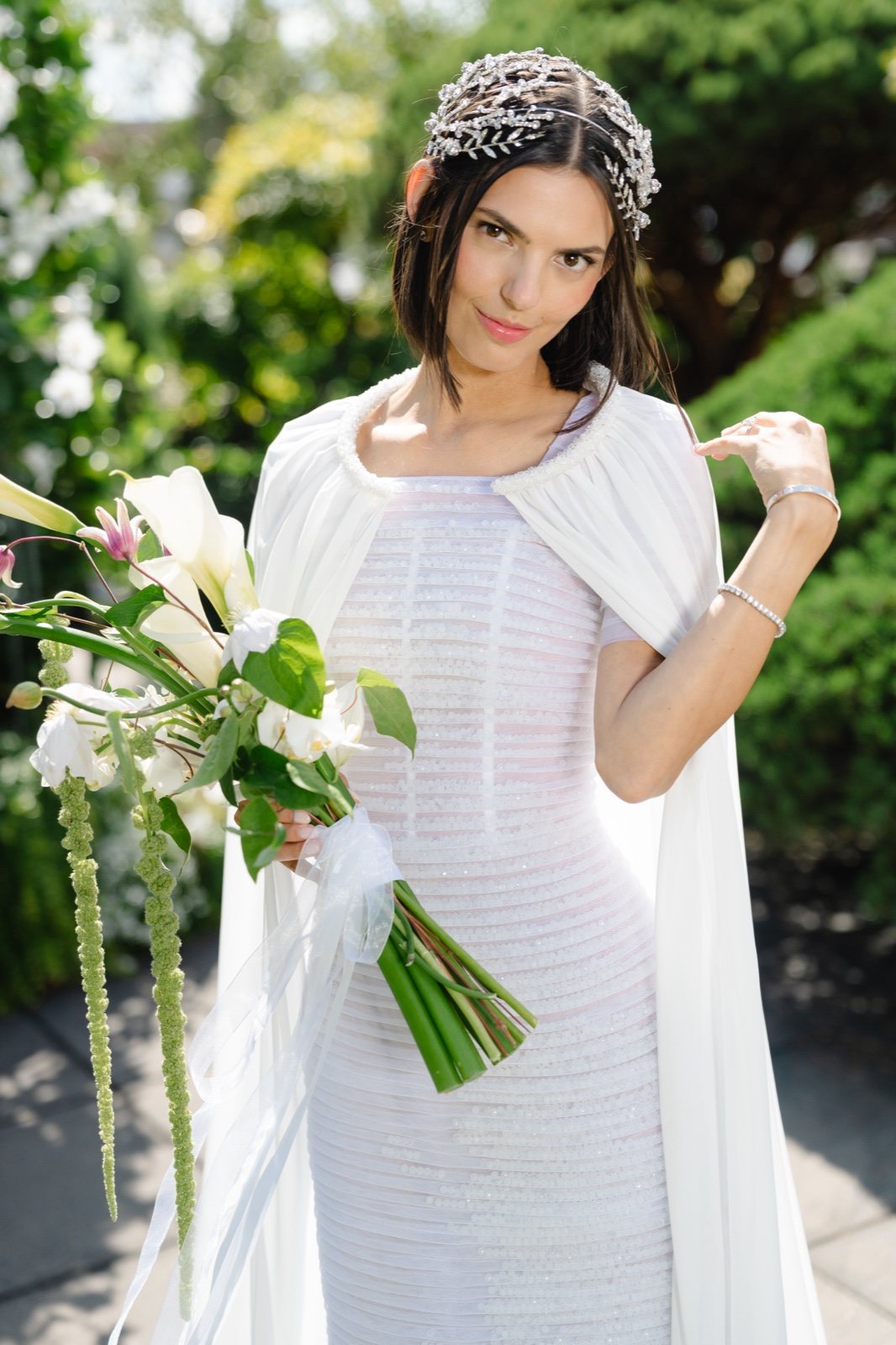 Daniella with her bouquet