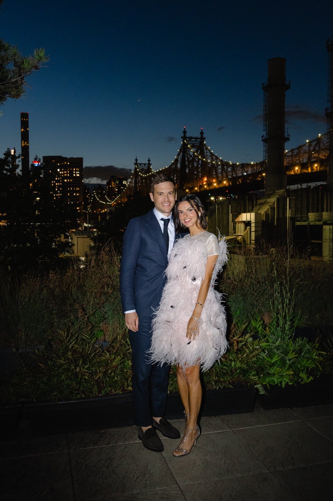 Daniella in her pink feathered party dress