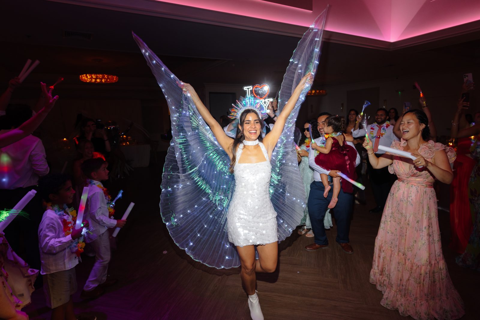 The reception at Dharma and Casey&rsquo;s Bear Brook Valley wedding