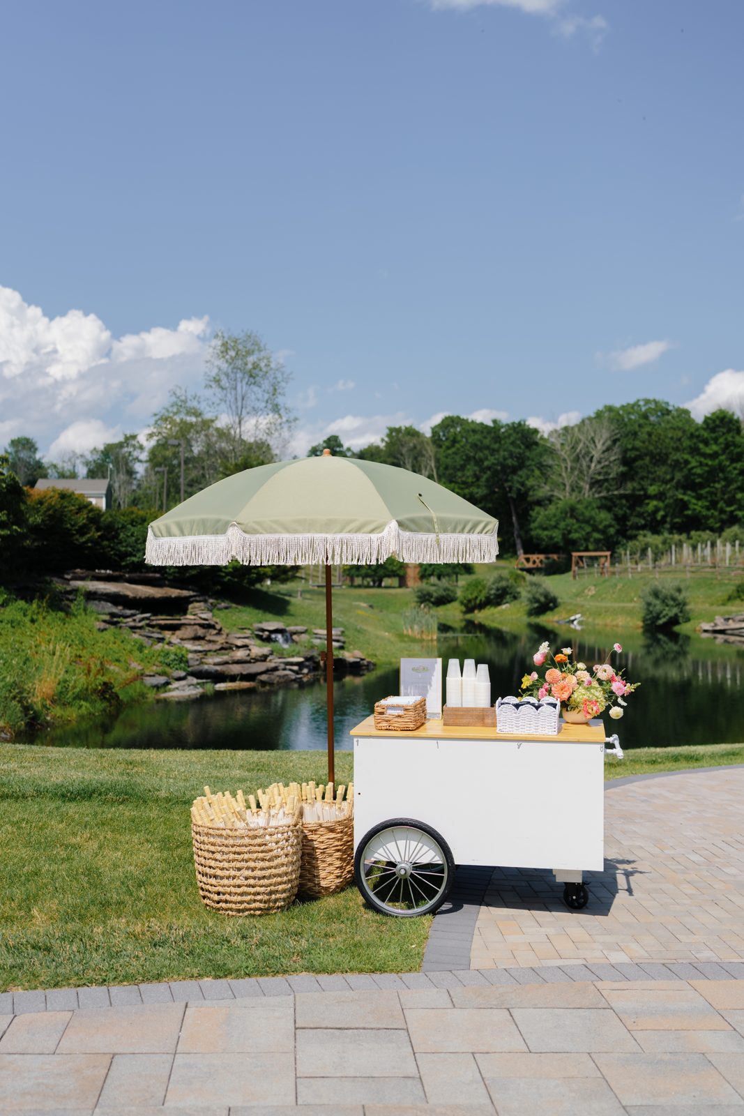 A gelato cart waiting for cocktail hour at Bear Brook Valley