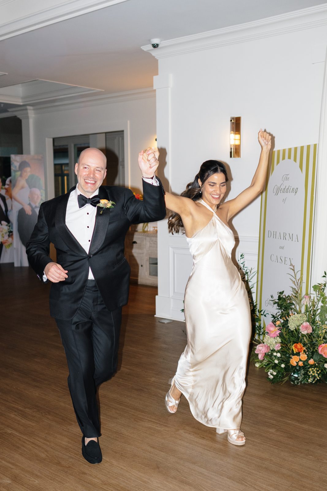 Dharma and Casey make their grand entrance into the reception