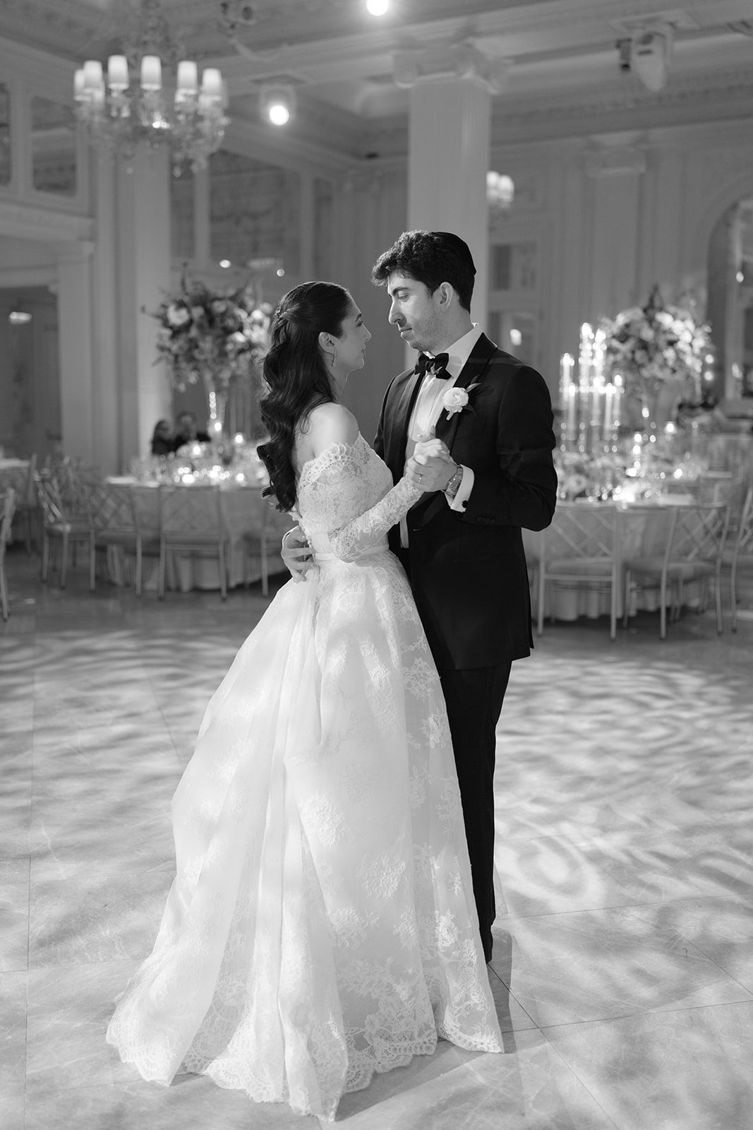 Dori and Ben dancing in the ballroom