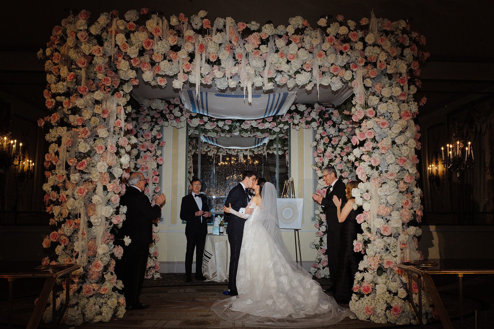 The chuppah in candlelight