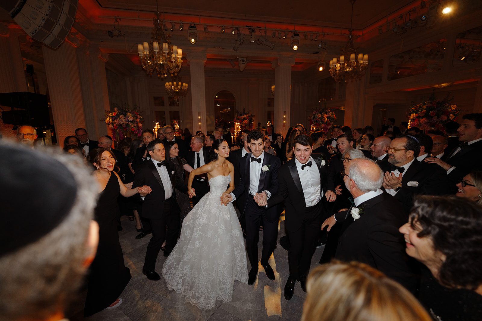 The hora fills the dance floor at The Pierre