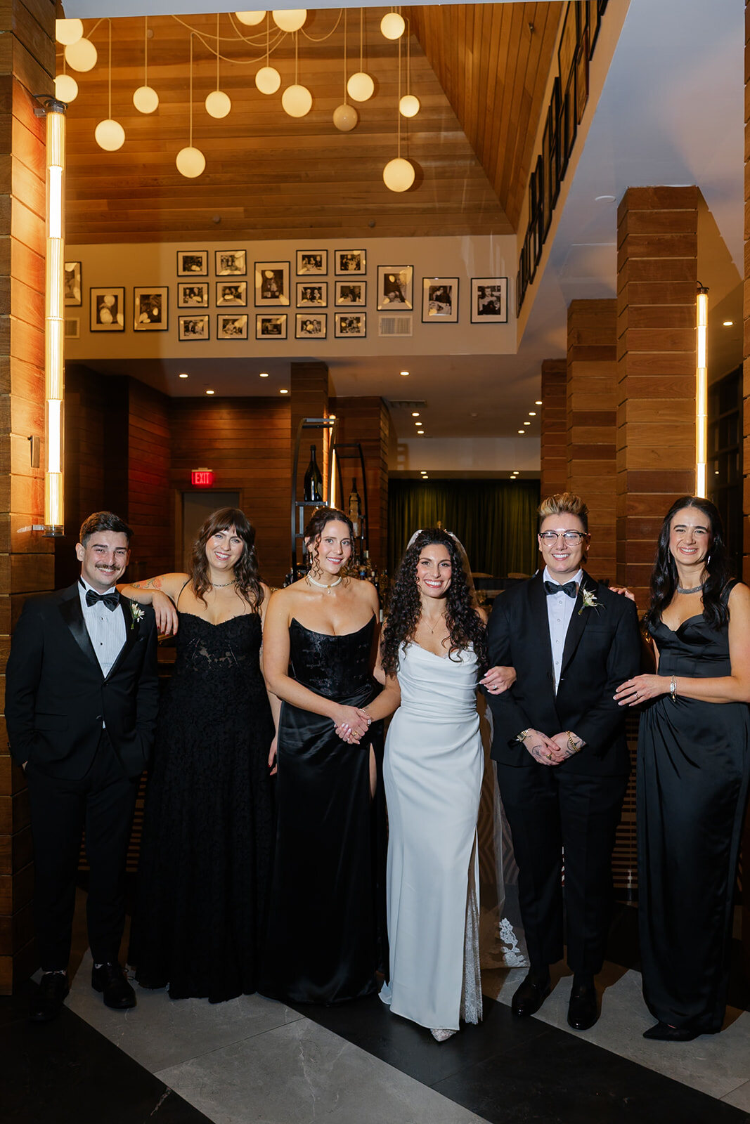 The bridal party in black