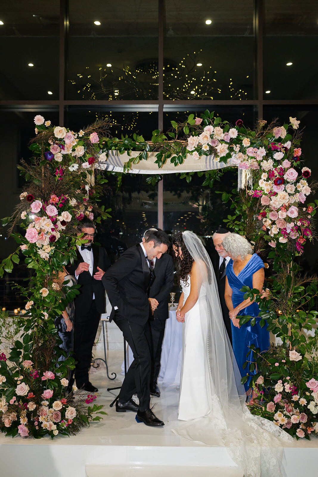 The first kiss under the chuppah