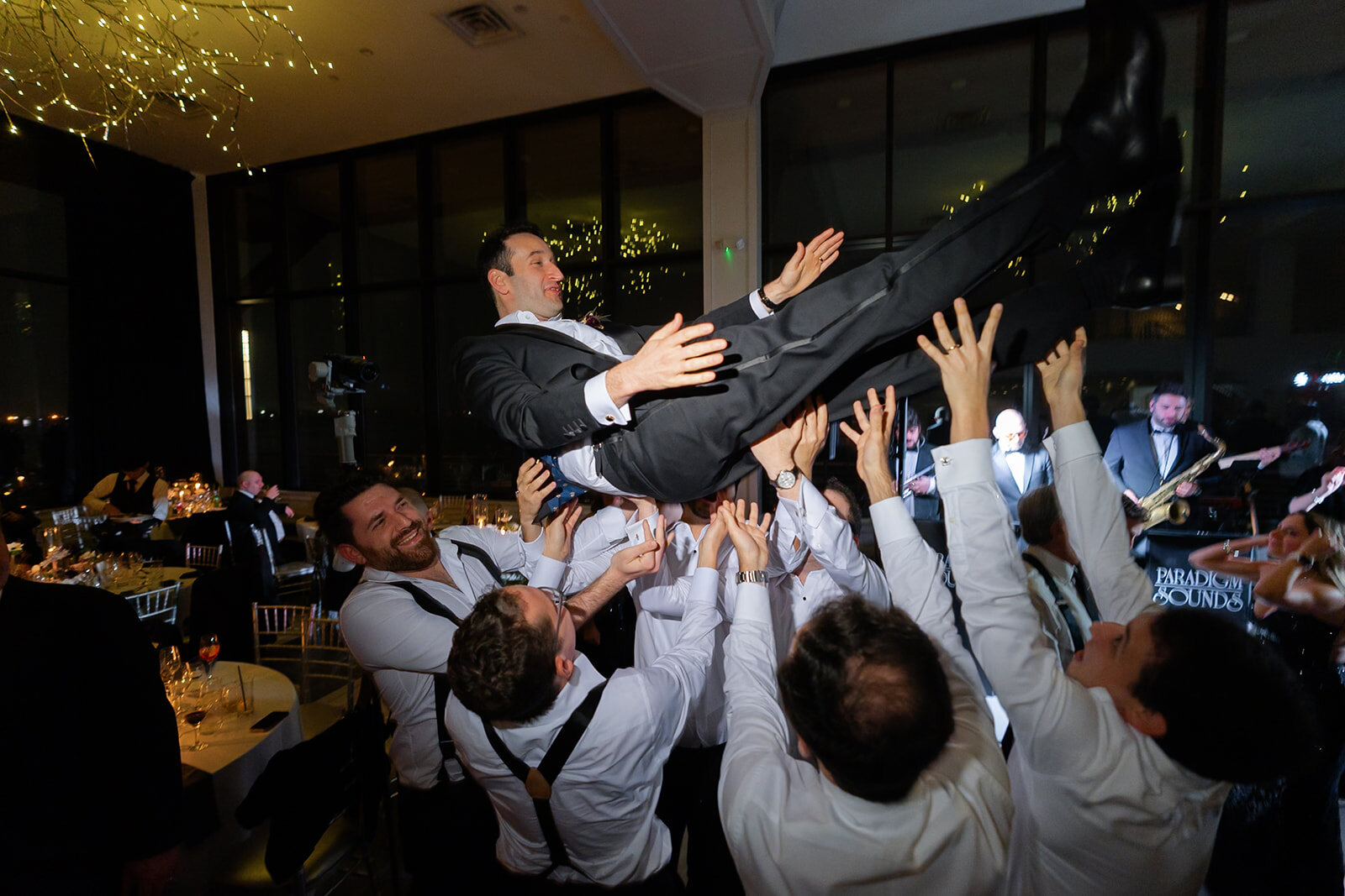 Harrison lifted above the dance floor