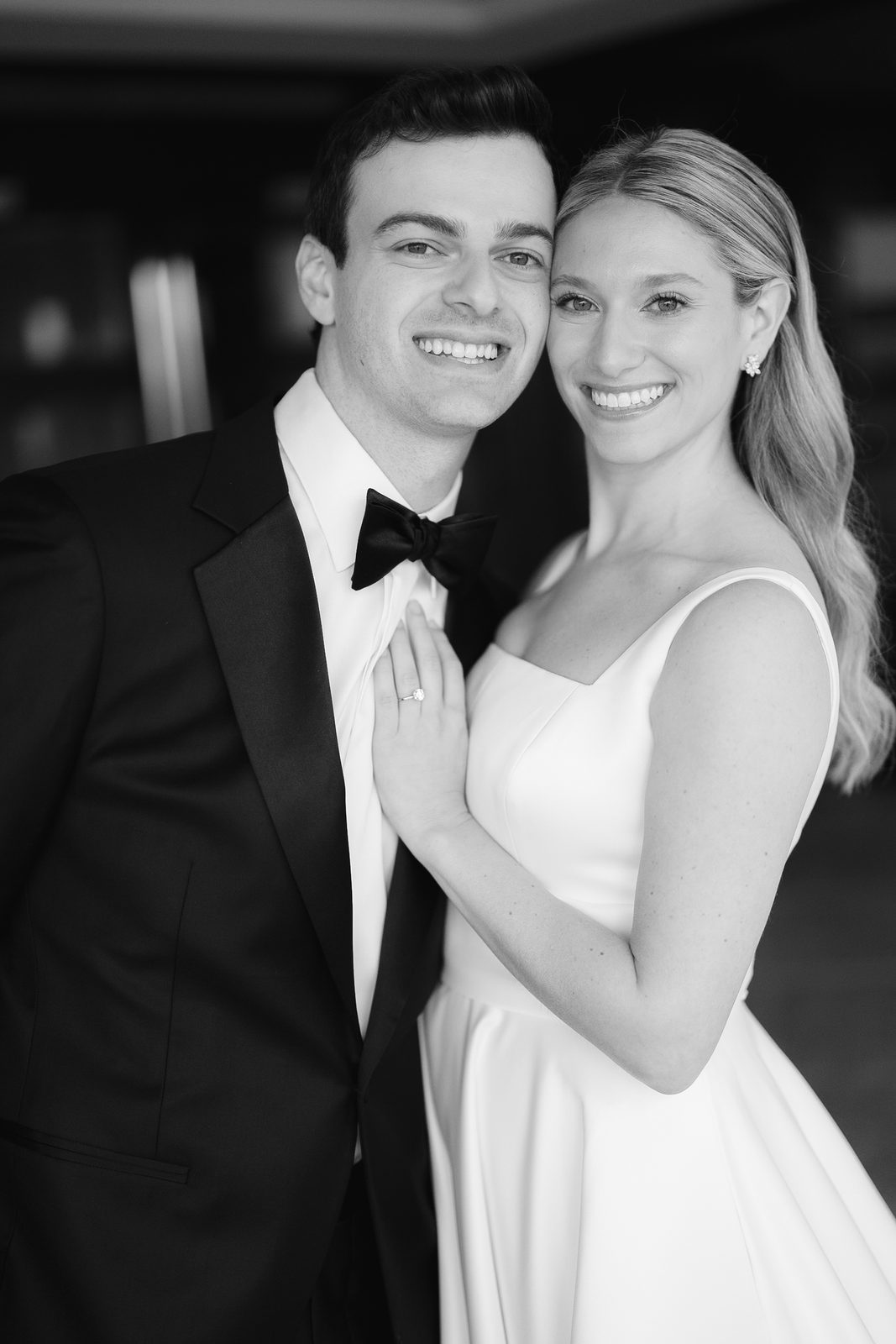 Black and white portrait of Hana and David