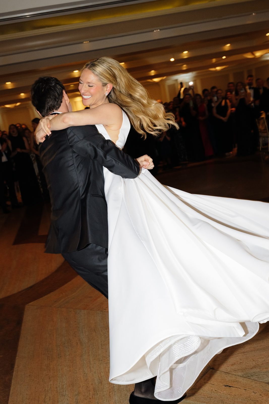 Hana's gown spinning out during the first dance