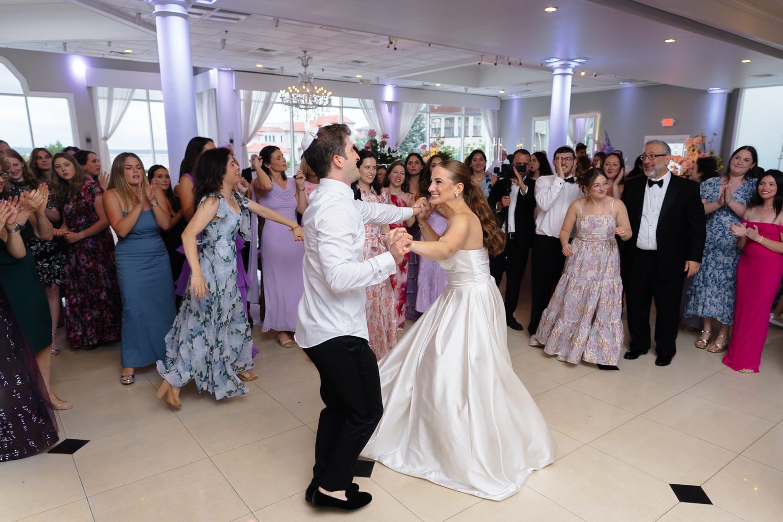 The hora fills the dance floor at Greentree Country Club