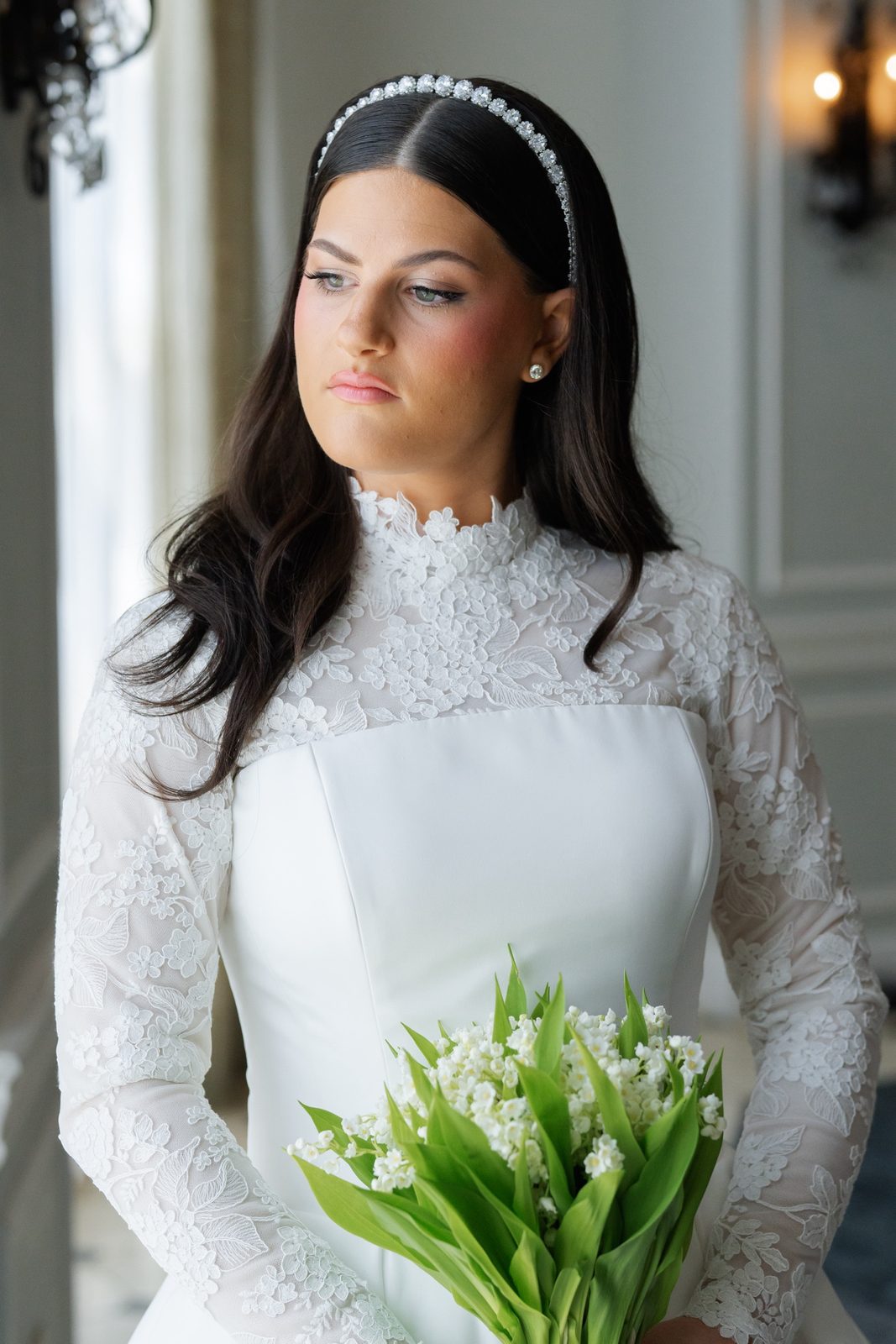 Goldie with her lily of the valley bouquet