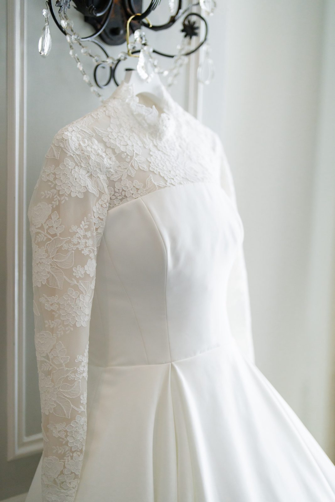 Goldie’s gown by the window at the Hilton Pearl River
