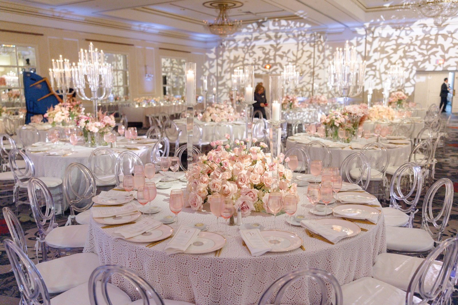 The ballroom set with blush and gold
