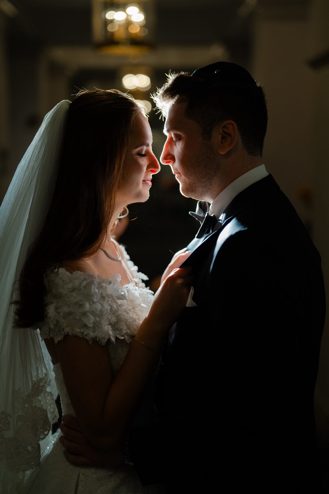 A quiet moment in low light before the ceremony