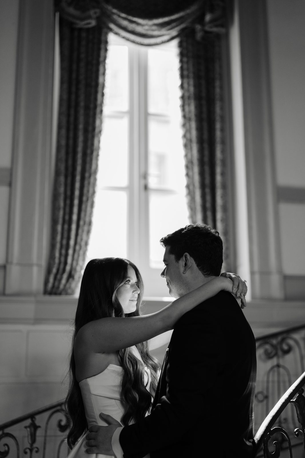 A quiet moment by the window at Oheka Castle