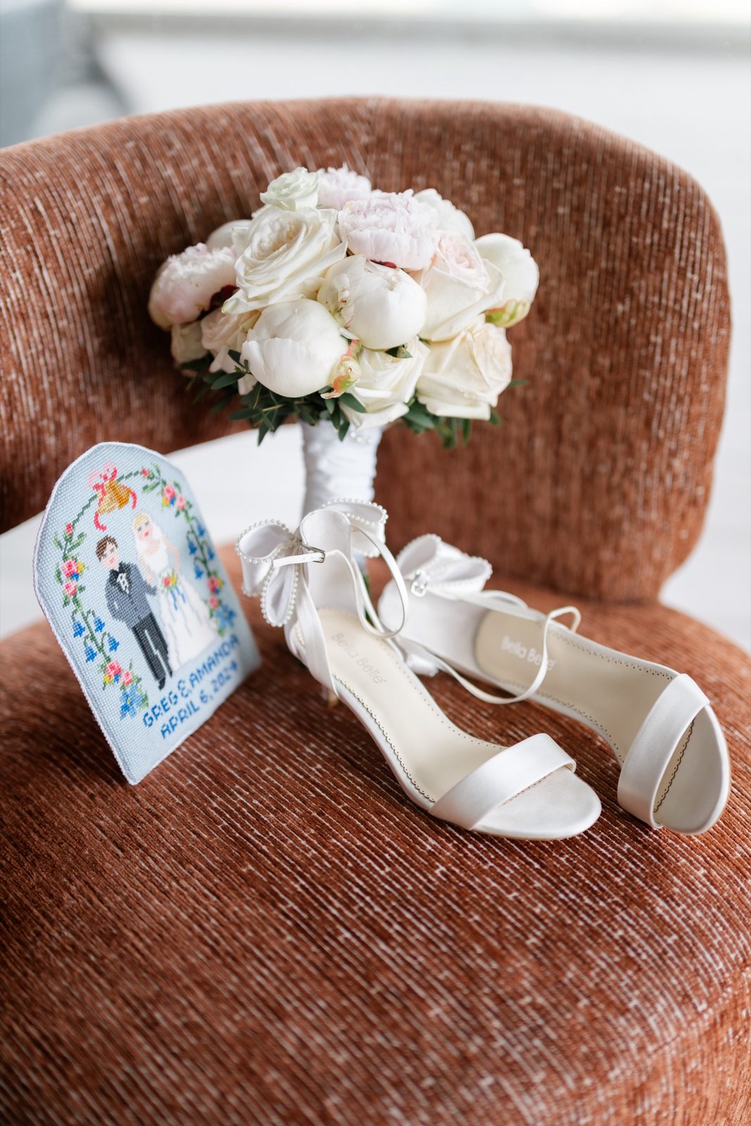 Her bouquet and heels