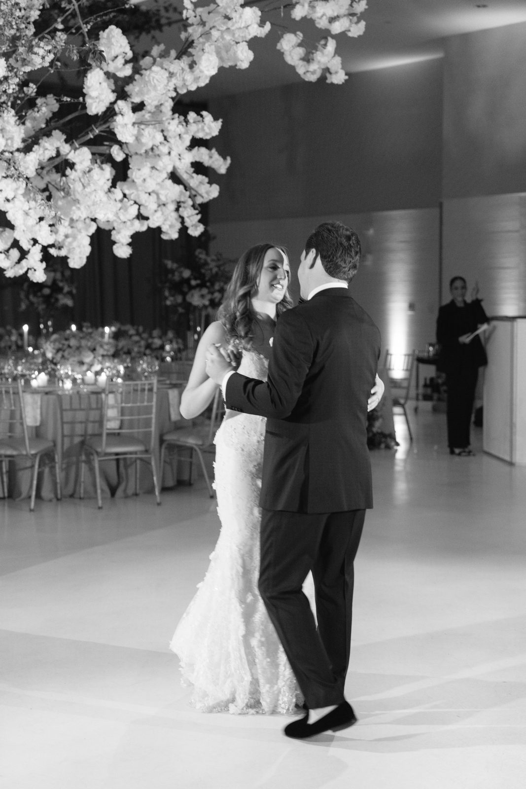 Their first dance in black and white
