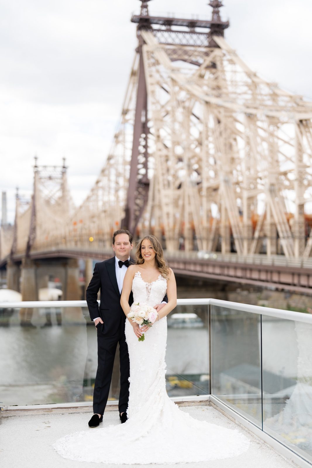 Amanda and Greg on the terrace beneath the Queensboro Bridge