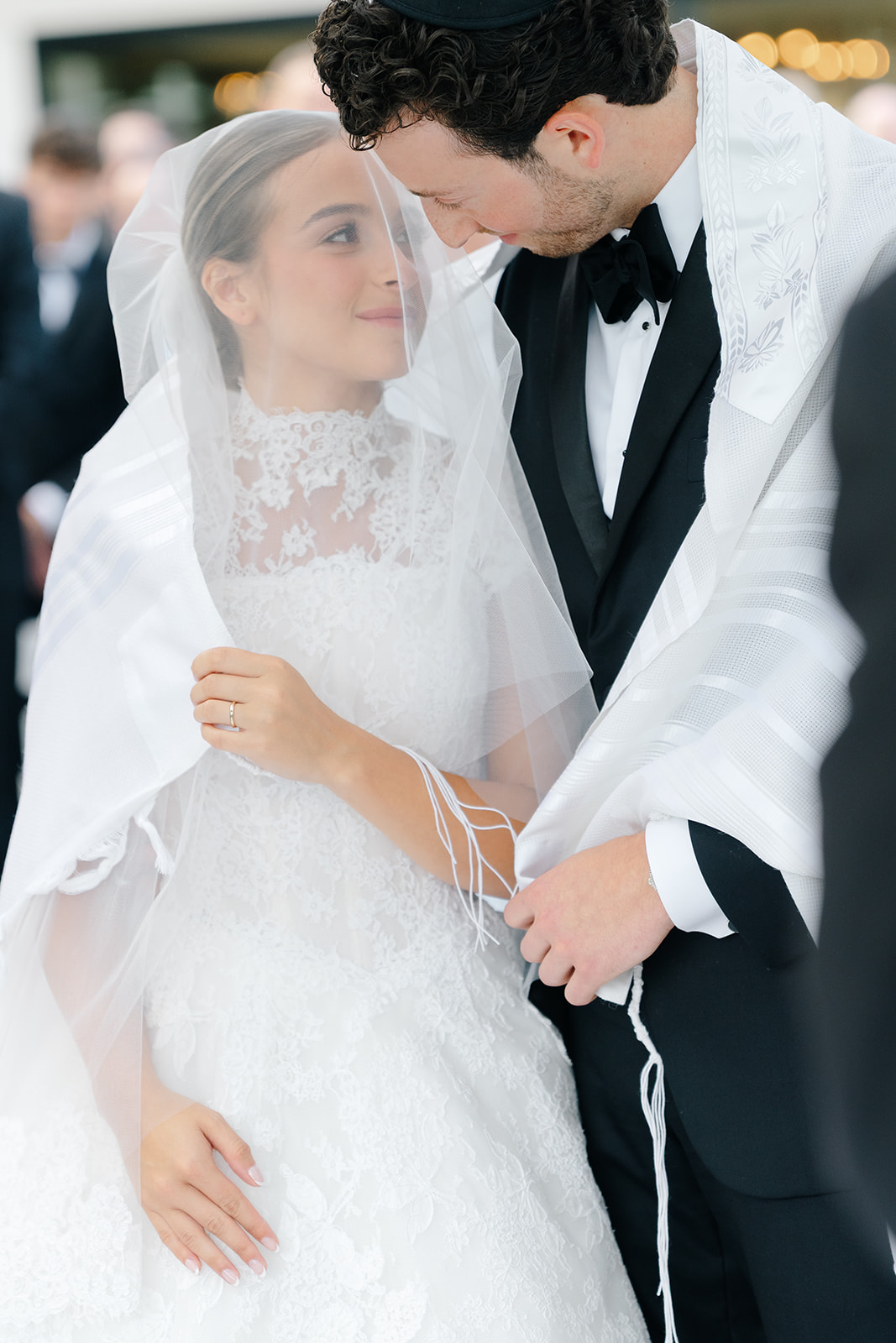 Rebecca and Phil’s outdoor wedding ceremony under a greenery-wrapped chuppah