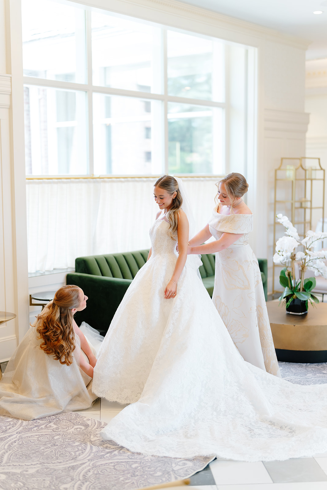 A portrait of Rebecca and Phil on their wedding day