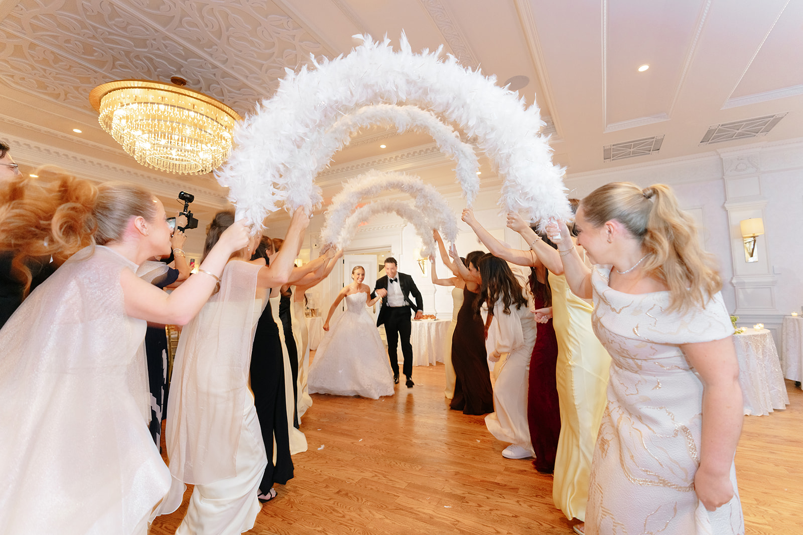 The reception at Rebecca and Phil’s wedding at The Lannin — a packed dance floor all night