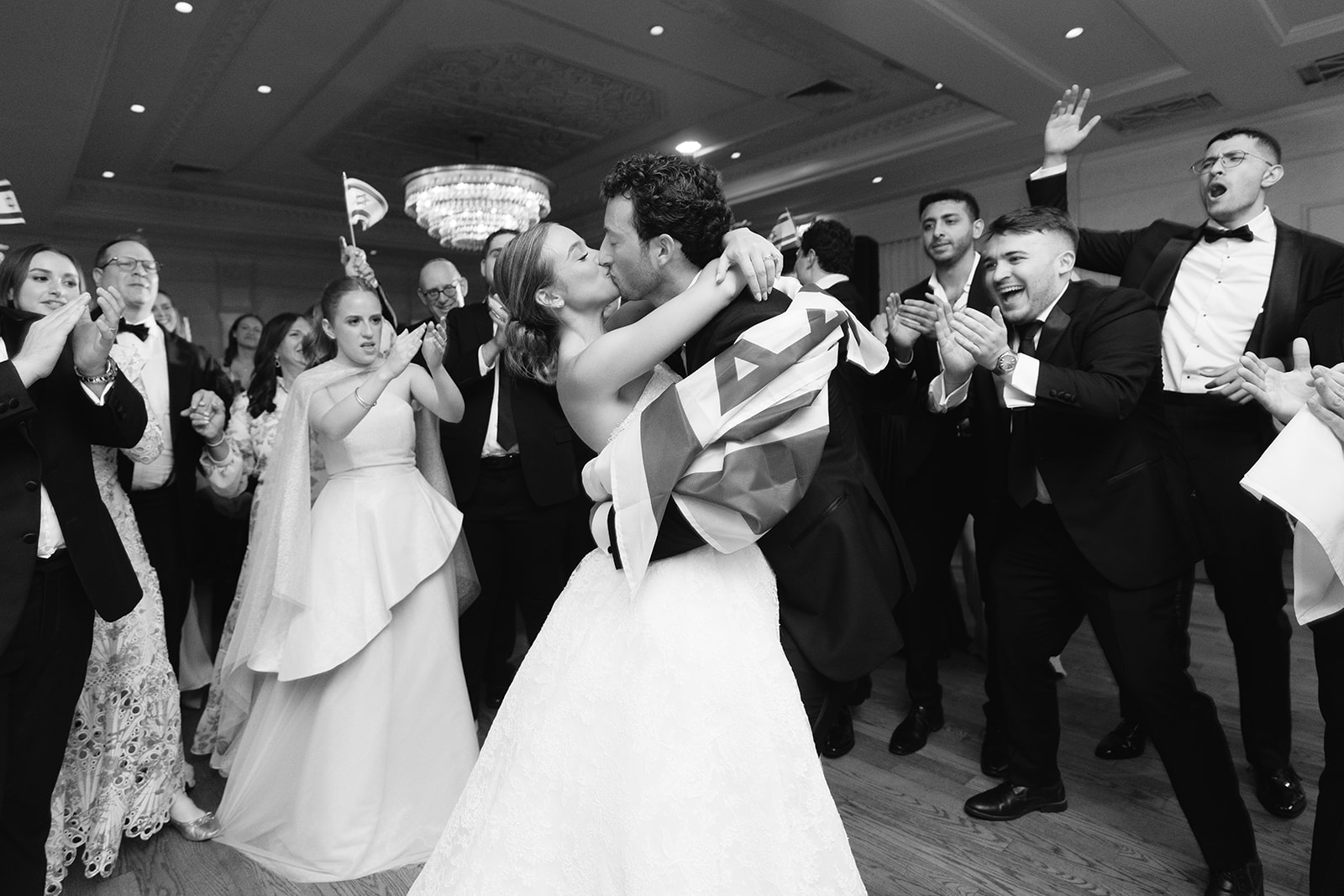 The reception at Rebecca and Phil’s wedding at The Lannin — a packed dance floor all night