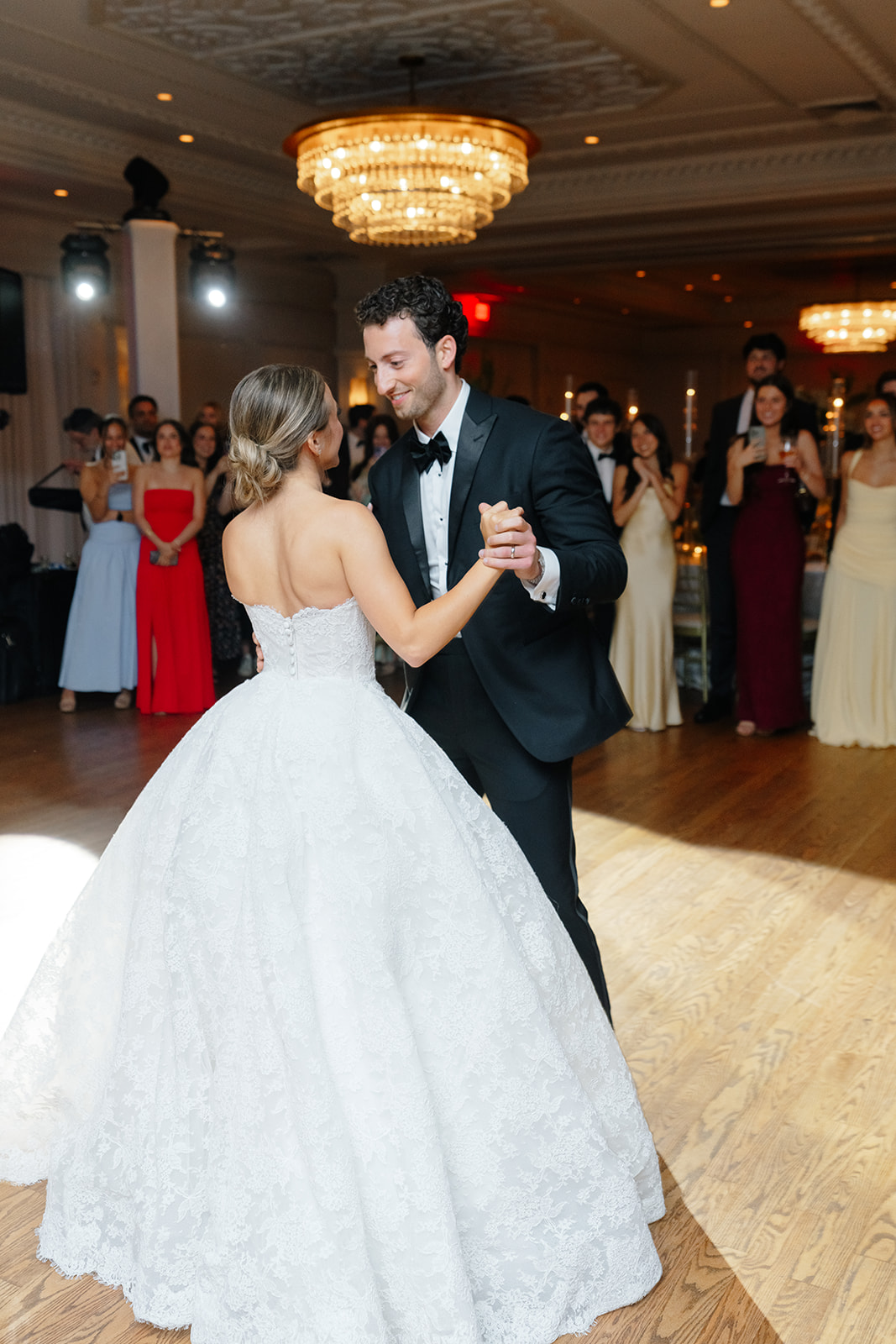 The reception at Rebecca and Phil’s wedding at The Lannin — a packed dance floor all night