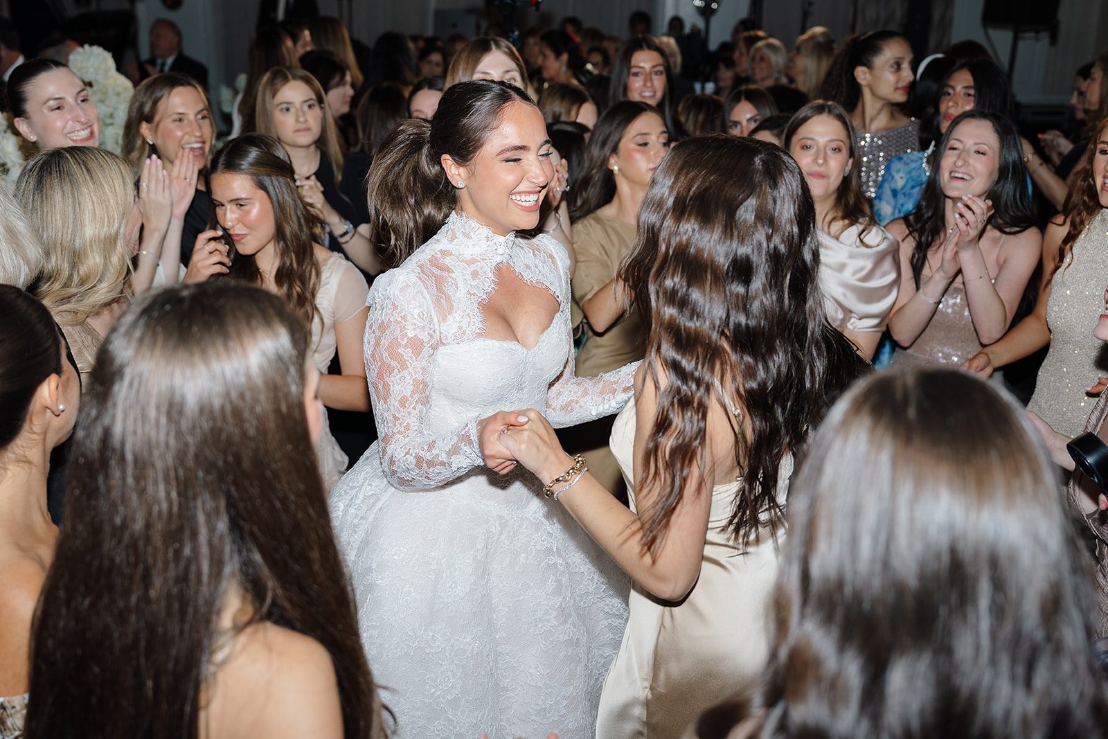 Rosalie dancing with her friends at the Edgewood Country Club reception