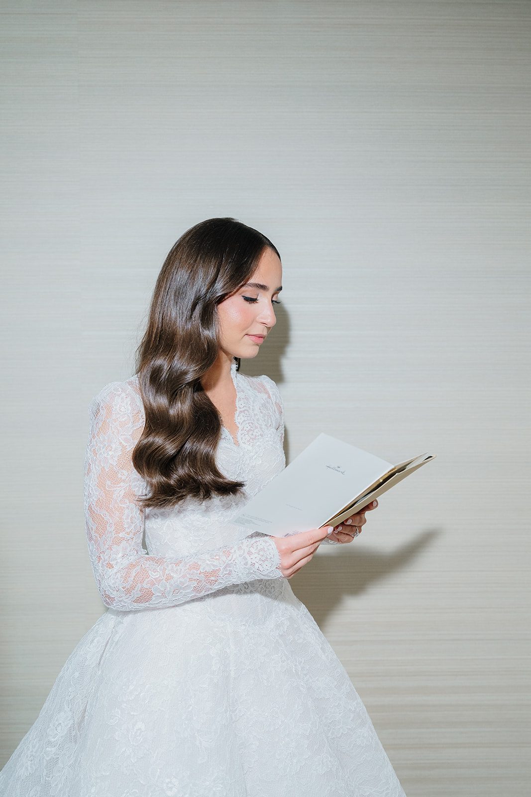 Rosalie reading a letter from Josh before the first look
