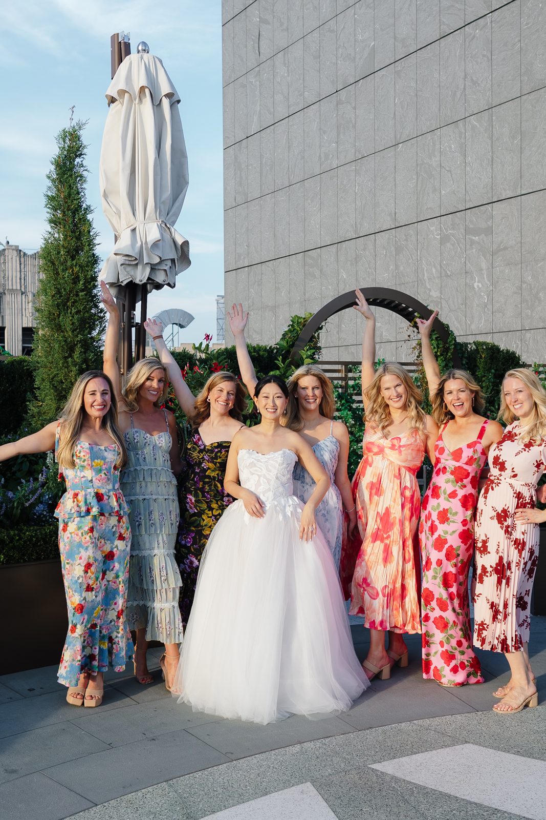 Family portraits at a Le Jardin sur Madison rooftop wedding