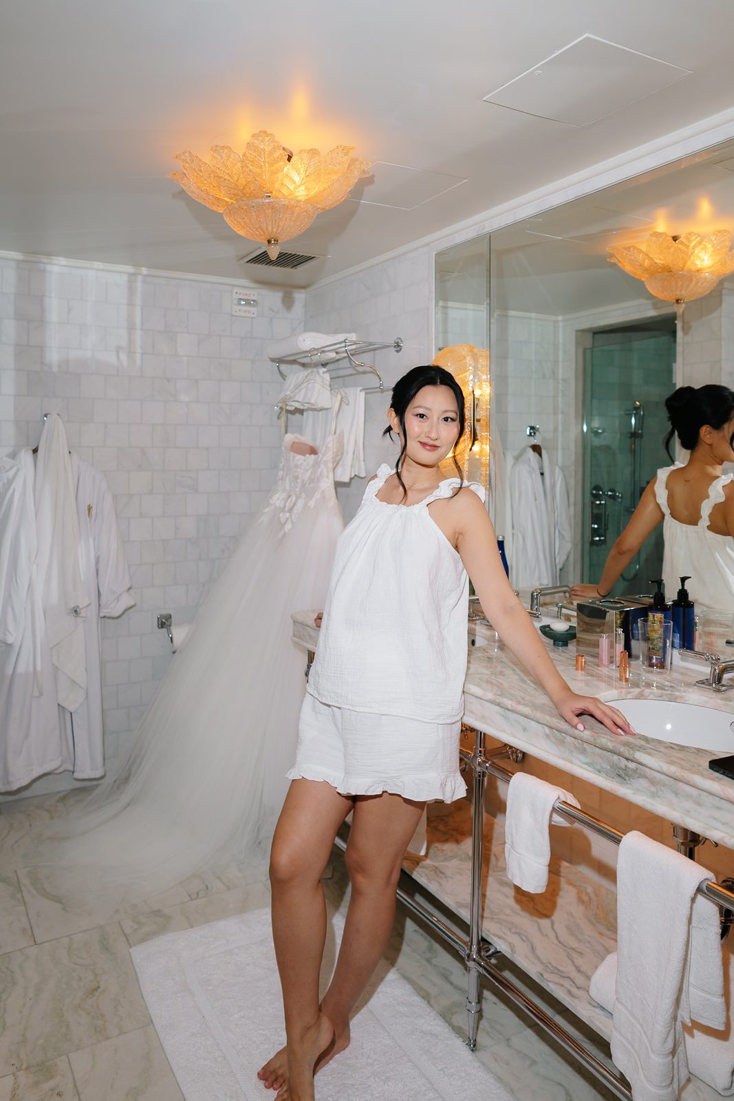 Getting ready at The Fifth Avenue Hotel before a Le Jardin sur Madison wedding