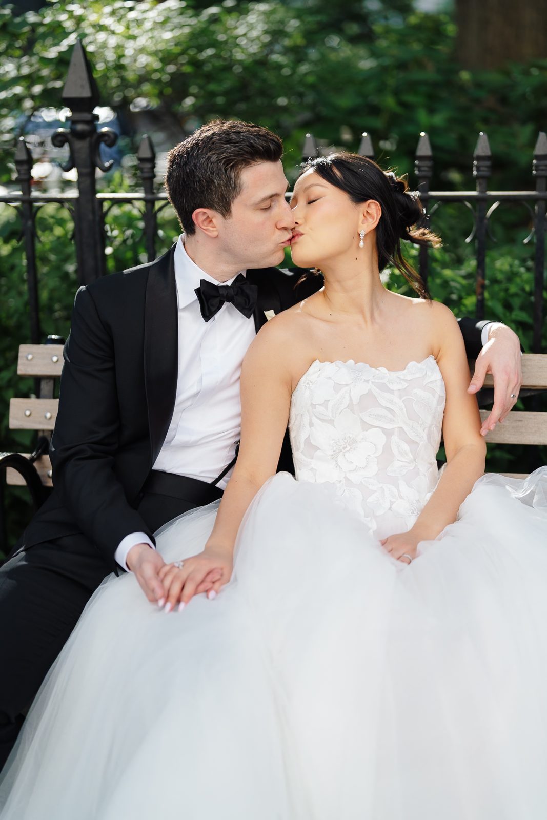 Bride and groom portraits in Madison Square Park and NoMad, New York City