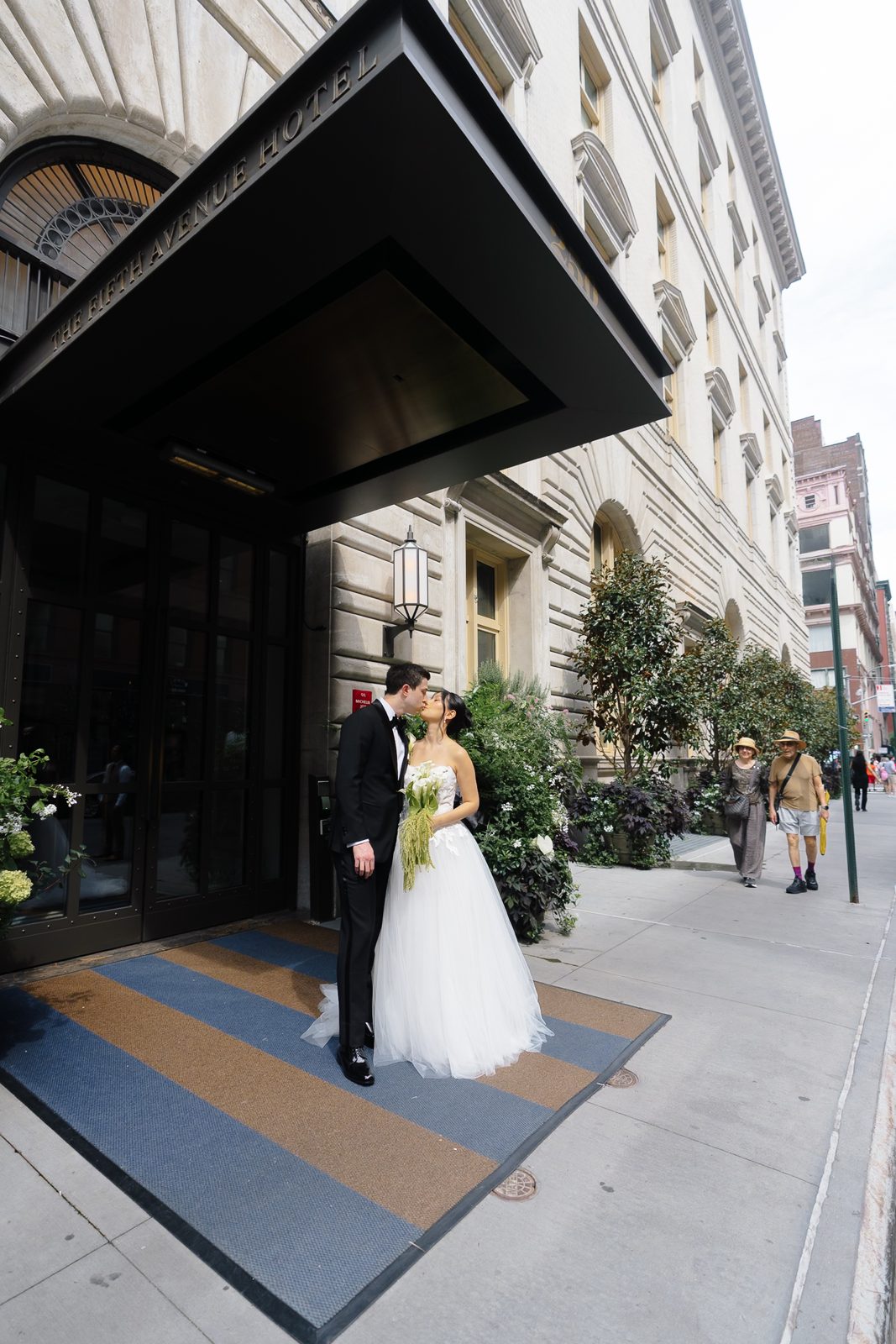 Bride and groom portraits in Madison Square Park and NoMad, New York City