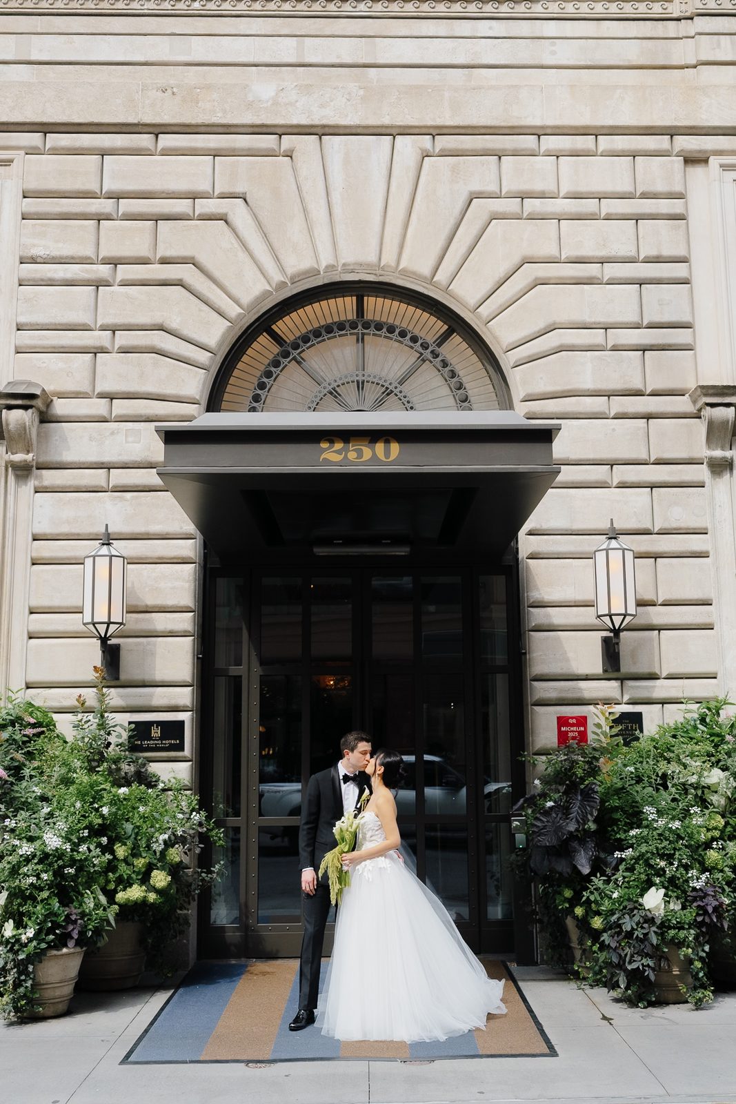 Bride and groom portraits in Madison Square Park and NoMad, New York City