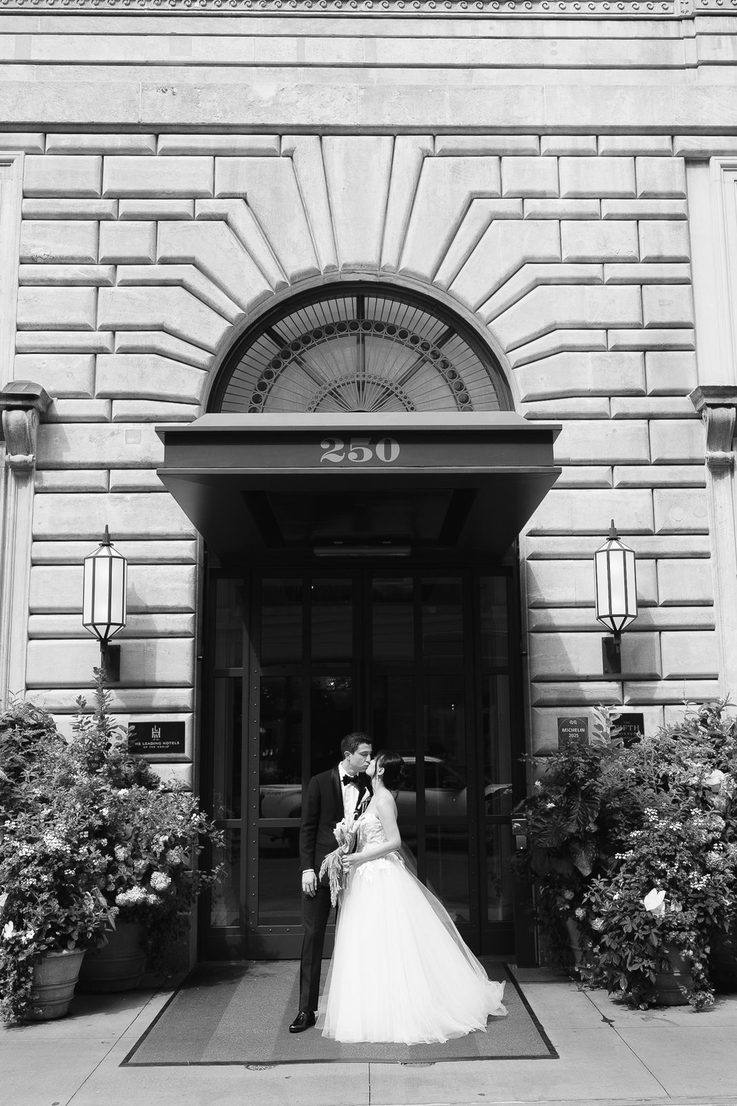 Bride and groom portraits in Madison Square Park and NoMad, New York City