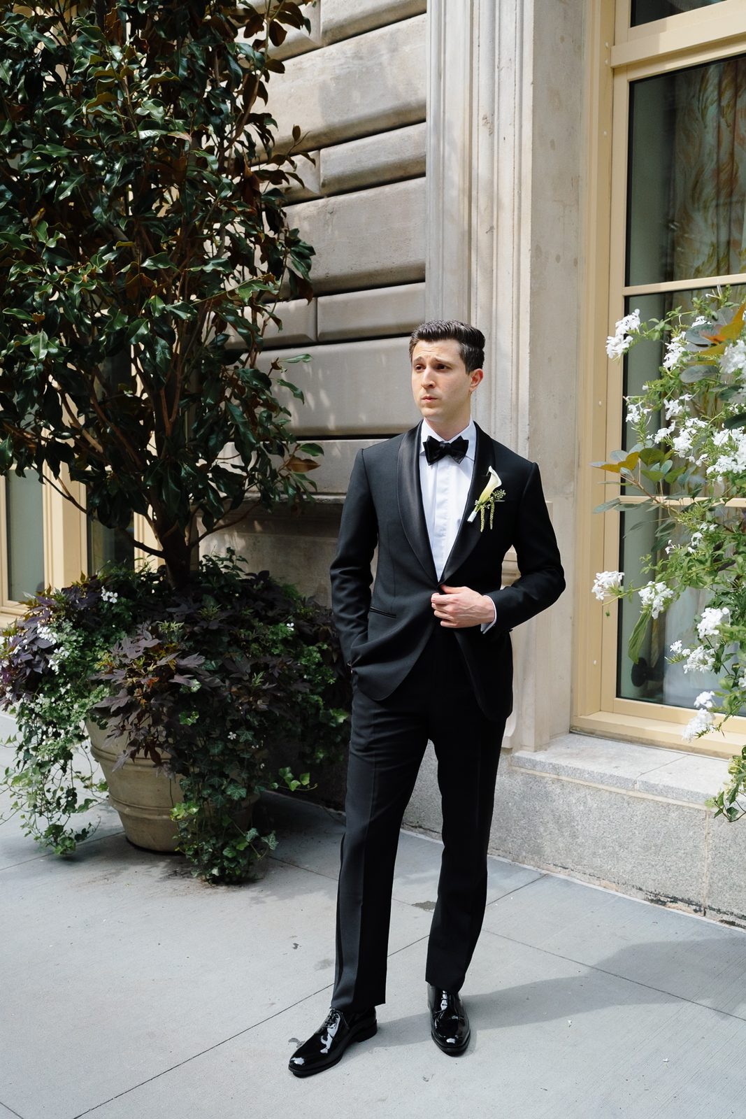 Bride and groom portraits in Madison Square Park and NoMad, New York City