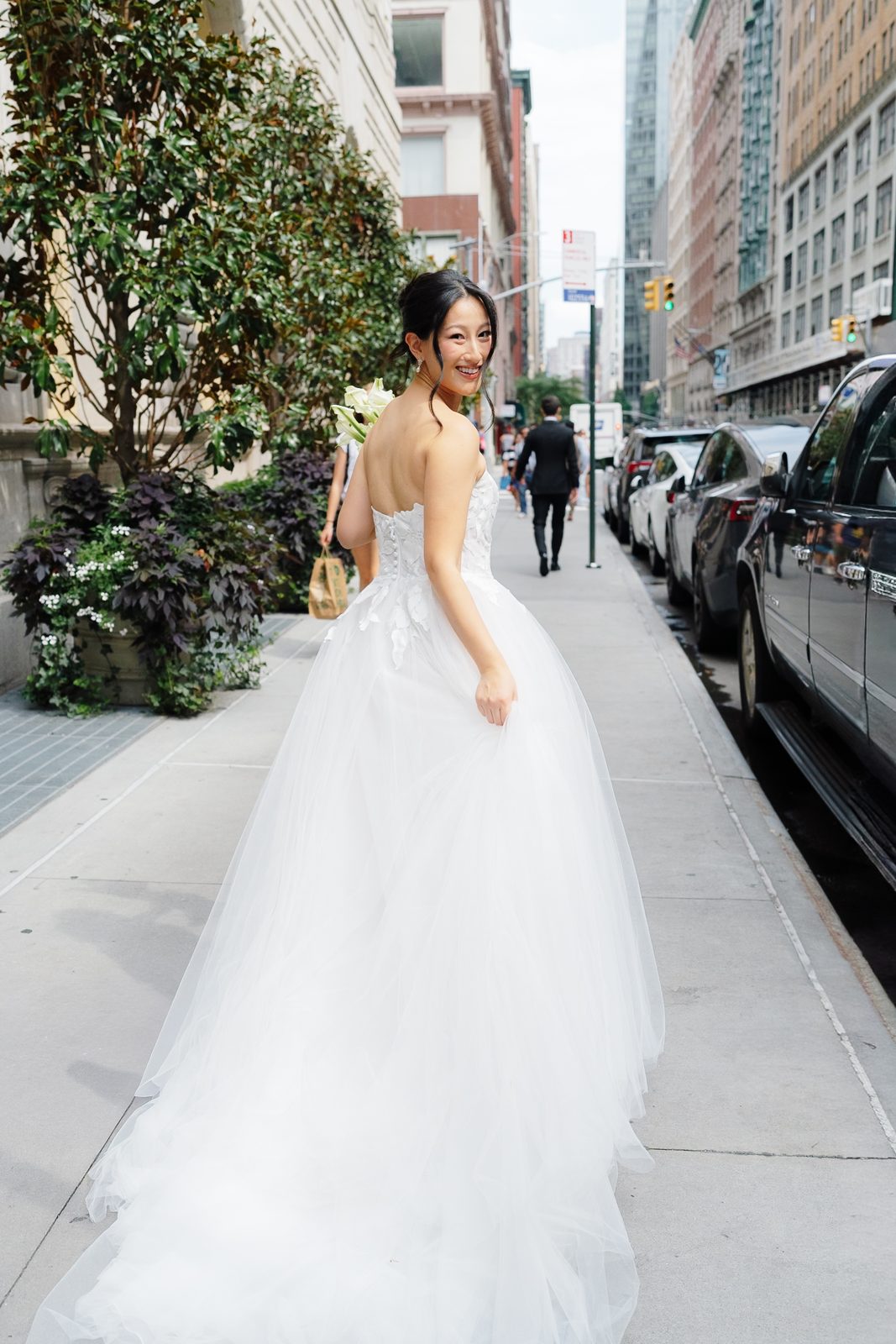 Bride and groom portraits in Madison Square Park and NoMad, New York City
