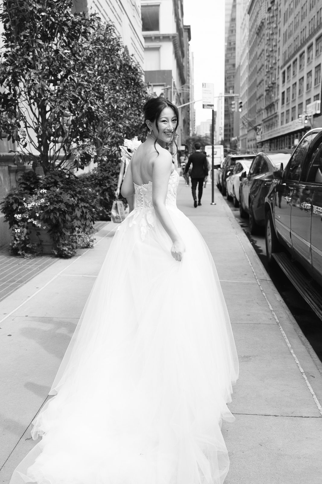 Bride and groom portraits in Madison Square Park and NoMad, New York City